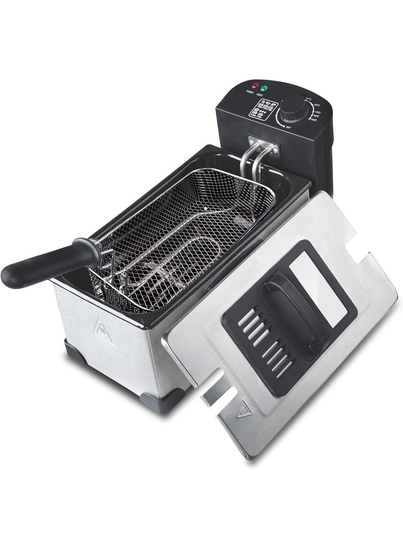 دي اس بي مقلاة كهربائية مصنوعة من الفولاذ المقاوم للصدأ، سعة 3 لترات، قابلة لضبط درجة الحرارة من 130 إلى 190 درجة مئوية 2000 وات - Image 2